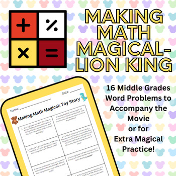 Preview of Making Math Magical:The Lion King (After Testing Activity/Movie Day/Disney Week)