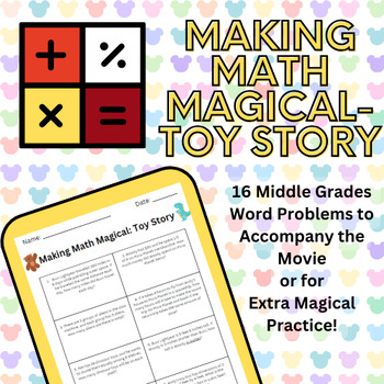 Preview of Making Math Magical: Toy Story! (After Testing Activity/Movie Day/Disney Week)