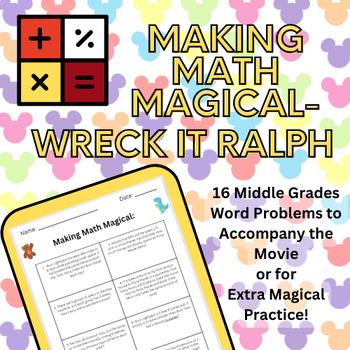Preview of Making Math Magical- Wreck It Ralph (After Testing /Movie Day/Disney Day)