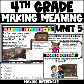 Preview of Making Meaning | 4th Grade | Unit 5 Making Inferences | Daily Lesson Slides