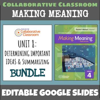 Preview of Making Meaning 4th Grade Unit 8: Determining Important Ideas BUNDLE