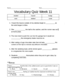 Making Meaning Vocabulary Quizzes 11-20 Bundle