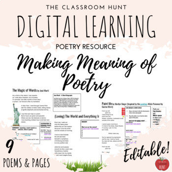 Preview of Making Meaning of Poetry | National Poetry Month Workbook Packet