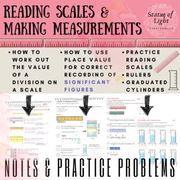 Preview of Making Measurements, Reading Scales on Lab Equipment, Notes & Practice, Sig Figs