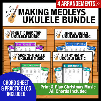 Preview of Making Medleys Ukulele Christmas Music Bundle → Print & Play Chords (4 Songs)