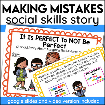 Preview of Making Mistakes Perfectionism Social Story Emotional Regulation Posters SEL