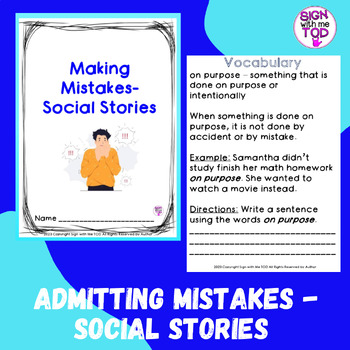 It is OK to Make Mistakes (3 PARTS, 3 SOCIAL STORIES) by SMILING