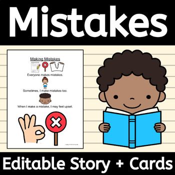 Preview of Making Mistakes Social Skills Story for Not Being Perfect and Perfectionism