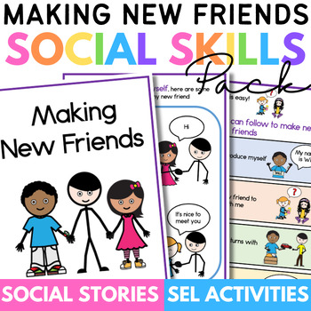 Preview of Making New Friends Social Skills Story with Games and SEL Activities