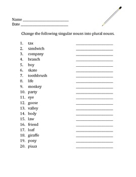 Making Nouns Plural Worksheet by Susan H | Teachers Pay Teachers