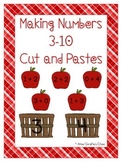 Making Numbers Fall Apple Sort Cut and Paste Worksheets