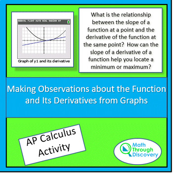 Preview of Calculus-Making Observations about the Function and Its Derivatives from Graphs