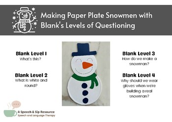 Preview of Making Paper Plate Snowmen with Blank's Levels of Questioning