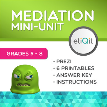 Preview of Mediation & Conflict Resolution Middle School Mini-Unit | Prezi & Printables