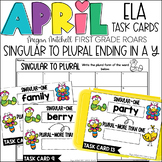 Making Plurals with Y April Task Card Activity ELA Centers