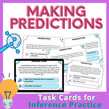 Preview of Making Predictions Activities - 40 Task Cards for Inference Practice