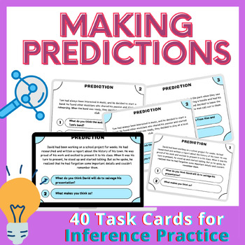 Preview of Making Predictions Activities - Task Cards for Inference Practice