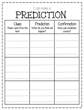 Making Predictions Graphic Organizer by Sarah's Collection | TpT