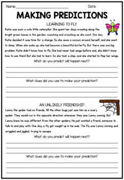 Making Predictions Reading Strategy Worksheet by Pink Tulip Teaching