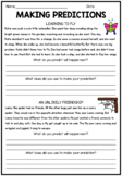 Making Predictions Reading Strategy Worksheet