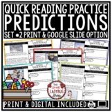 Making Predictions Skills Reading Comprehension Passages a