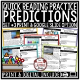 Making Predictions Skills Reading Comprehension Passages a