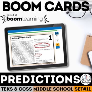 Preview of Making Predictions Task Cards | Inferencing | Digital Boom Cards
