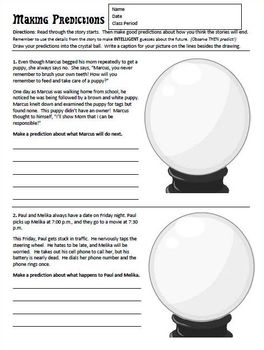 Making Predictions Worksheet by MrsCurts | Teachers Pay Teachers