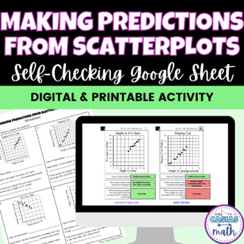 Preview of Making Predictions from Scatter Plots Activity - Digital & Worksheet