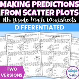 Making Predictions from Scatter Plots Differentiated Worksheets
