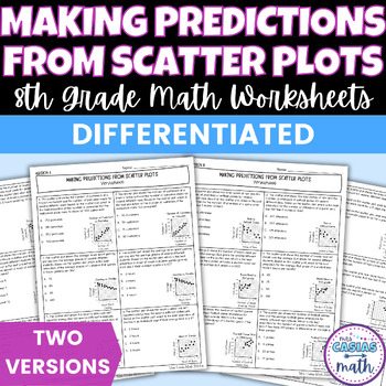 Preview of Making Predictions from Scatter Plots Differentiated Worksheets