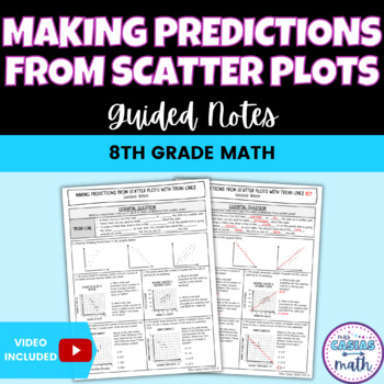 Preview of Making Predictions from Scatter Plots with Trend Lines Guided Notes Lesson