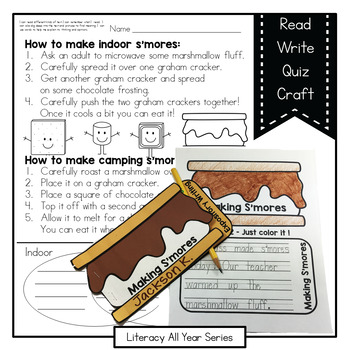Preview of Making S'mores - Literacy & Craft