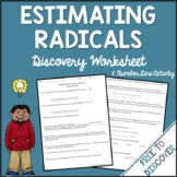 Estimating Square Roots Worksheet and Number Line Activity