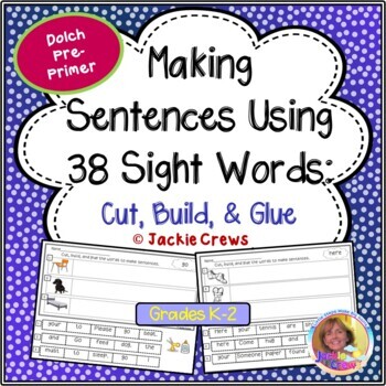 Preview of Making Sentences 38 Sight Words For Early Learners w/ Easel Pages
