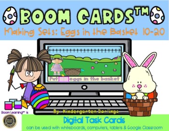 Preview of Making Sets 10-20: Eggs in a basket - Boom Cards for Distance Learning