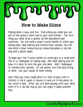 demonstration speech on how to make slime