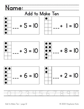 Making Ten - Addition & Subtraction With Ten Frames By Mskuhnsclassroom