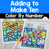 Making Ten Color By Number Worksheets - Addition Coloring 