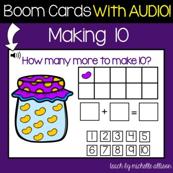 Preview of Making Ten | Friends of 10 | Distance Learning | BOOM Cards™ WITH AUDIO