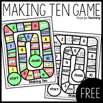 Teacher Created Math Center Educational Learning Resource Game Making Ten 