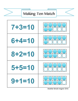 Making Ten Match by Stressed Blessed and Reading Obsessed | TPT