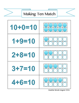 Making Ten Match by Stressed Blessed and Reading Obsessed | TPT