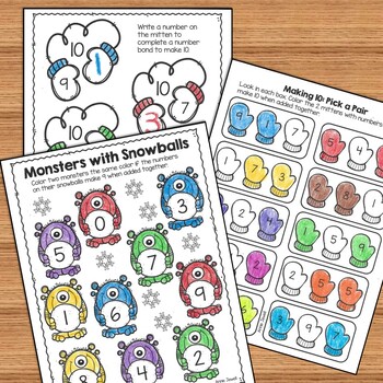 Preview of January and Winter Kindergarten Math Activities and Worksheets