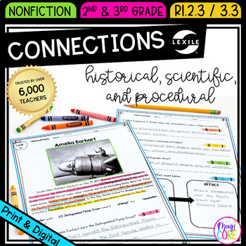 Preview of Making Connections Reading Comprehension Passages and Questions RI.2.3 RI.3.3