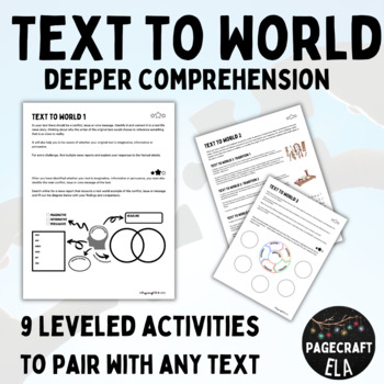 Preview of Making Text to World Connections | ANY TEXT | Nine Activities