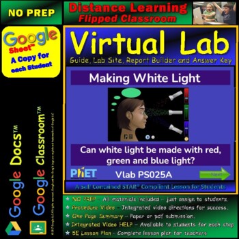 Preview of Making White Light STAR* Virtual Lab Distance Learning Google Docs™️ *  DINB