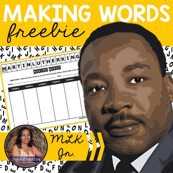 Preview of Making Words Activity - Word Work FREEBIE for Martin Luther King, Jr.