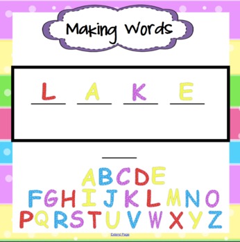 Preview of Making Words Interactive Smartboard File