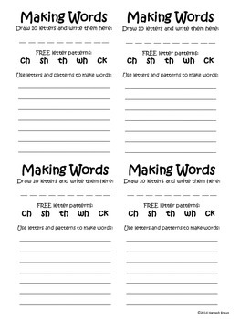 Making Words Phonics Center by The Classroom Key | TPT